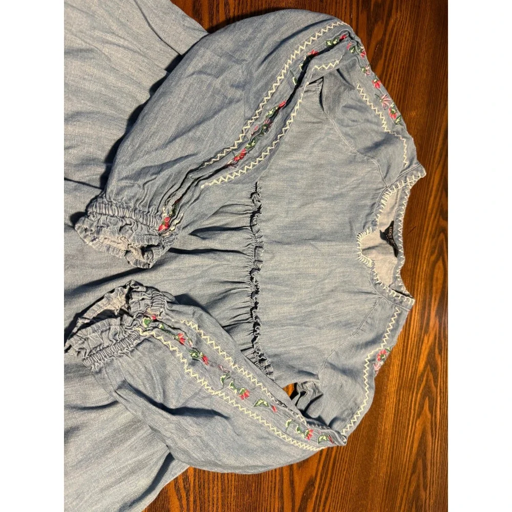 Lucky Brand chambray tiered